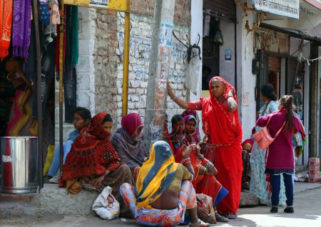 Photo for RURAL RAJASTHAN INDIA 02 15 2023: Rajasthani women wearing colourful Indian sarees - Royalty Free Image