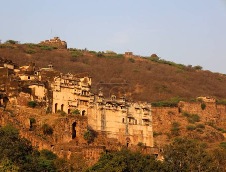 Photo for BUNDI RAJASTHAN INDIA - 02 17 2023: Taragarh Fort is gigantic architecture nestled in Bundi district. Also known as Star Fort, it was constructed in the 16th century. - Royalty Free Image