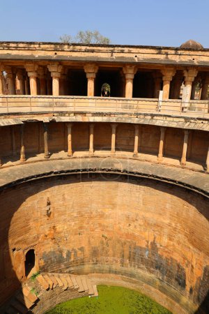 Photo for GWALIOR MADHYA PRADESH - 03 01 2023: Stepwells, also called bawdi or baoli, are wells or ponds in which the water can be reached by descending a set of steps. - Royalty Free Image