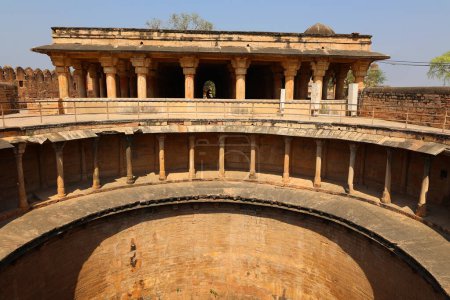 Photo for GWALIOR MADHYA PRADESH - 03 01 2023: Stepwells, also called bawdi or baoli, are wells or ponds in which the water can be reached by descending a set of steps. - Royalty Free Image