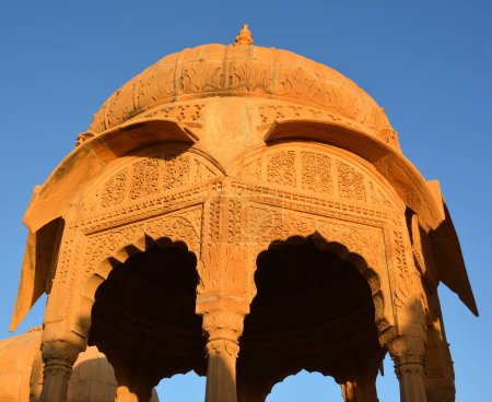 Photo for JAISALMER RAJASTHAN INDIA - 02 13 2023: Vyas Chhatri cenotaphs here are the most fabulous structures in Jaisalmer, and one of its major tourist attractions. - Royalty Free Image