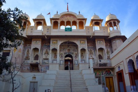 Photo for MANDAWA RAJASTHAN INDIA - 02 15 2023: Details of indoor Haveli is a traditional townhouse, mansion, manor house, in the Indian subcontinent, usually one with historical and architectural significance - Royalty Free Image