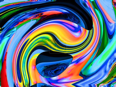 Téléchargez les photos : Distorsion Pop art rétro signe illustration icône de fond avec des taches de couleur vives - en image libre de droit