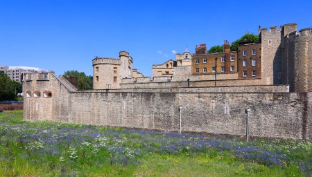 Téléchargez les photos : LONDRES ROYAUME-UNI - 06 19 2023 : Palais royal et forteresse de Majesté, plus communément appelé Tour de Londres, est un château historique sur la rive nord de la Tamise dans le centre de Londres - en image libre de droit