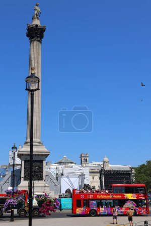 Photo for LONDON UNITED KINGDOM - 06 19 2023: The statue of Admiral Nelson that sits ontop of Nelson's Column in London - Royalty Free Image