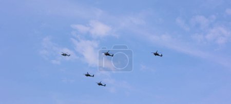 Photo for LONDON UNITED KINGDOM - 06 17 2023: Royal Air Forces over London towards Buckingham Palace for the Kings Birthday Flypast. - Royalty Free Image