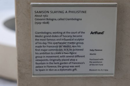 Photo for Plaque with information about historical facts in museum - Royalty Free Image