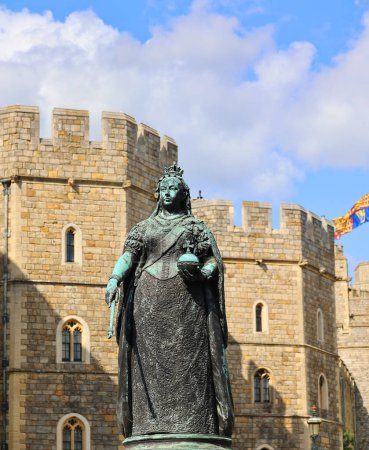 Photo for WINDSOR, UNITED KINGDOM 06 19 23: Queen Victoria at Windsor Castle is a royal residence at Windsor in the English county of Berkshire. It is strongly associated with the English to British royal family - Royalty Free Image