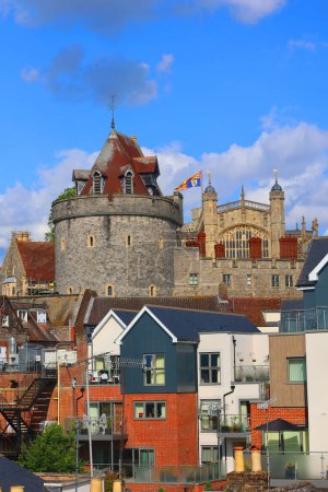Photo for WINDSOR UNITED KINGDOM 06 19 2023: Windsor Castle is a royal residence at Windsor in the English county of Berkshire. - Royalty Free Image