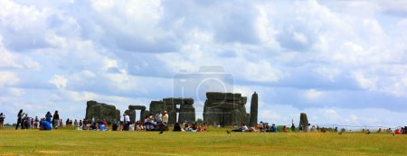 Photo for SALISBURY UNITED KINGDOM 06 20 23: Stonehenge is a prehistoric monument on Salisbury in Wiltshire. It consists of outer ring of vertical sarsen standing stones. Inside is a ring of smaller bluestone - Royalty Free Image