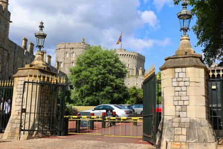 Photo for WINDSOR UNITED KINGDOM 06 19 2023: Windsor Castle is a royal residence at Windsor in the English county of Berkshire. It is strongly associated with the English and succeeding British royal family - Royalty Free Image