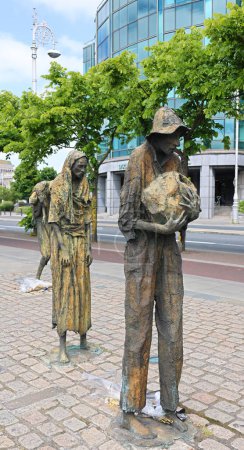 Photo for DUBLIN, REPUBLIC OF IRELAND 05 28 2023: Famine Memorial stands on Customs House Quay, is in remembrance of the Great Famine (1845-1849), which saw the population of the country halved through death - Royalty Free Image