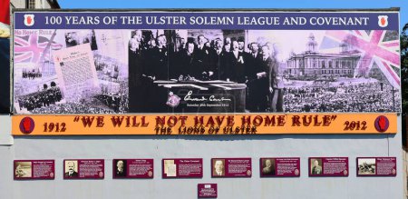 Photo for BELFAST NORTHERN IRELAND UNITED KINGDOM 06 03 2023: Ulster Solemn League and Covenant was signed by nearly 500,000 people on and before 28 September 1912, in protest against the Third Home Rule Bill - Royalty Free Image