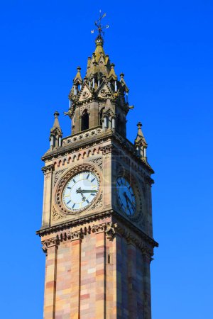 Photo for BELFAST NORTHEN IRELAND UNITED KINGDOM 06 03 2023: The Albert Memorial Clock is a clock tower situated at Queen's Square. It was completed in 1869 and is one of the best known landmarks of Belfast - Royalty Free Image