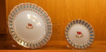 Photo for BELFAST NORTHERN IRELAND UNITED KINGDOM 06 03 2023: Dinner plates and teaware used by Titanics most exclusive passengers are to be reproduced by the company that originally made them. - Royalty Free Image