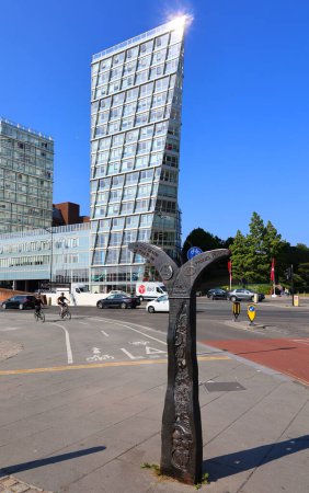 Photo for LIVERPOOL UNITED KINGDOM 06 07 2023: One Park West is a 17-storey building in central Liverpool, England, designed by architect Cesar Pelli. - Royalty Free Image