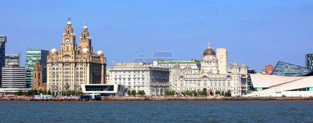 Photo for LIVERPOOL, UNITED KINGDOM 06 07 2023:  the Pier Head and along with the neighbouring Cunard Building and Port of Liverpool - Royalty Free Image