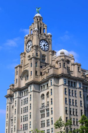 Photo for LIVERPOOL ,UNITED KINGDOM 06 07 2023: Museum of Liverpool is evolving to include exciting new spaces, improved commercial areas and Port of Liverpool Building in background - Royalty Free Image