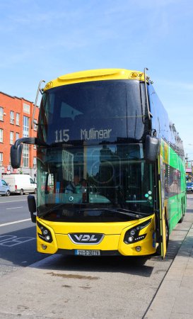 Foto de DUBLIN REPUBLIC OF IRELAND 05 28 2023: Dublin Bus is a State-owned bus operator providing services in Dublin. By far the largest bus operator in the city, it carried 138 million passengers in 2019 - Imagen libre de derechos