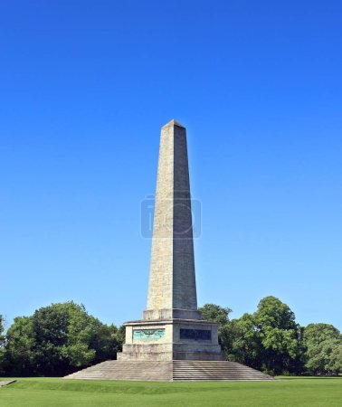 Photo for DUBLIN REPUBLIC OF IRELAND 05 28 2023: The Wellington Monument (Irish: Leacht Wellington), or sometimes the Wellington Testimonial is an obelisk located in the Phoenix Park, Dublin - Royalty Free Image