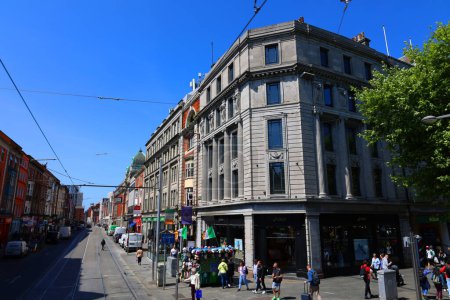 Photo for DUBLIN REPUBLIC OF IRELAND 05 28 2023: A terrace or terraced house (UK) or townhouse is an architectural term for a form of medium-density housing that originated in Europe in the 16th century - Royalty Free Image