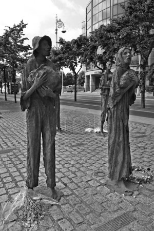 Photo for DUBLIN, REPUBLIC OF IRELAND 05 28 2023: Famine Memorial stands on Customs House Quay, is in remembrance of the Great Famine (1845-1849), which saw the population of the country halved through death - Royalty Free Image