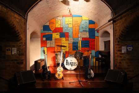 Photo for LIVERPOOL UNITED KINGDOM 06 07 2023: Stage of the first performance at the club by The Beatles was on February 9, 1961. Brian Epstein saw them and subsequently took over their management - Royalty Free Image