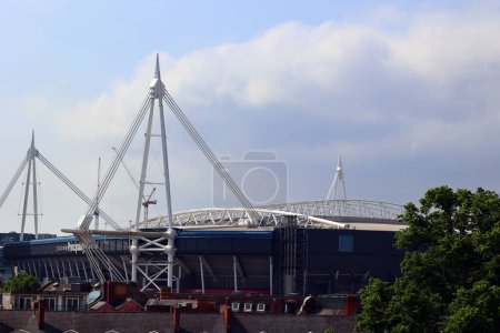 Photo for CARDIFF WALES UNITED KINGDOM 06 17 23: Millennium Stadium, known since 2016 as the Principality Stadium for sponsorship reasons, is the national stadium of Wales - Royalty Free Image