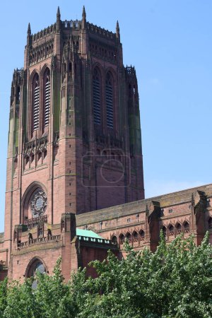 Photo for LIVERPOOL UNITED KINGDOM 06 07 2023: The Cathedral of the Anglican Diocese of Liverpool, built on St James's Mount and the seat of the Bishop of Liverpool. - Royalty Free Image