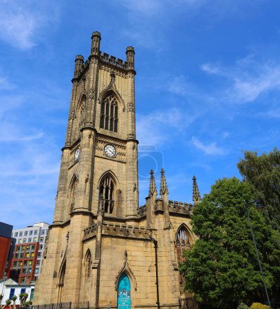 Photo for LIVERPOOL UNITED KINGDOM 06 07 2023: St Luke's Church, more commonly known by locals as the bombed-out church is a former Anglican parish church in Liverpool, England. - Royalty Free Image