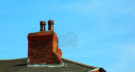 Photo for Old Stone Chimney and Street Light Liverpool England United Kingdom - Royalty Free Image