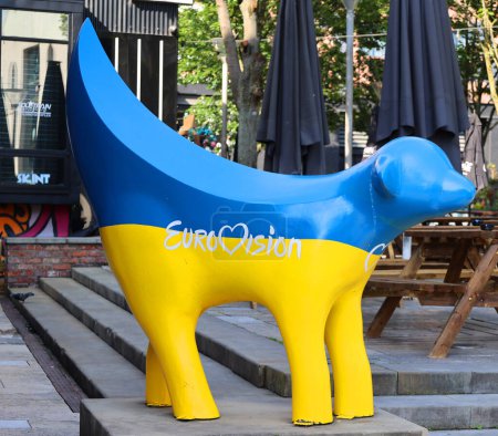 Photo for LIVERPOOL UNITED KINGDOM 06 07 23: SuperLambBanana Eurovision Song Contest 2023 was the 67th of Song Contest. After Ukraine was unable to hosting the event by the Russian invasion of Ukraine - Royalty Free Image