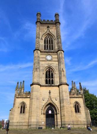 Photo for LIVERPOOL UNITED KINGDOM 06 07 2023: St Luke's Church, more commonly known by locals as the bombed-out church is a former Anglican parish church in Liverpool, England. - Royalty Free Image