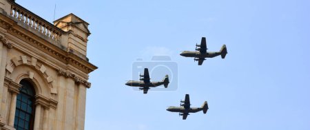 Photo for LONDON UNITED KINGDOM 06 17 2023: Royal Air Forces over London towards Buckingham Palace for the Kings Birthday Flypast. - Royalty Free Image