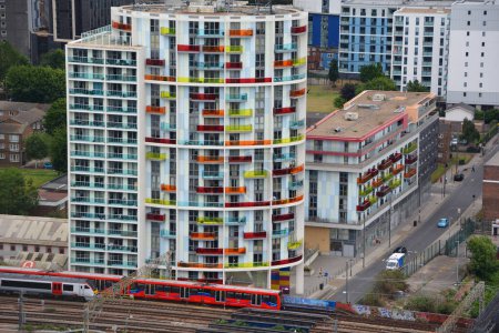 Photo for LONDON UNITED KINGDOM 06 17 2023: Icona Point is a collection of 249 apartments from Telford Homes and architect Stockwool. It's made up of an 18-storey tower and two neighbouring blocks - Royalty Free Image