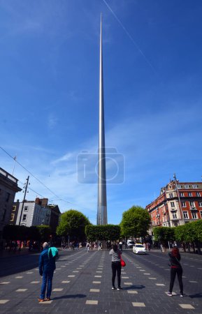 Photo for DUBLIN REPUBLIC OF IRELAND 05 28 2023: Spire of Dublin, alternatively titled the Monument of Light was designed by Ian Ritchie Architects, who sought an "Elegant and dynamic" - Royalty Free Image