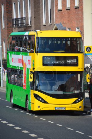Photo for DUBLIN REPUBLIC OF IRELAND 05 28 2023: Dublin Bus is a State-owned bus operator providing services in Dublin. By far the largest bus operator in the city, it carried 138 million passengers in 2019 - Royalty Free Image