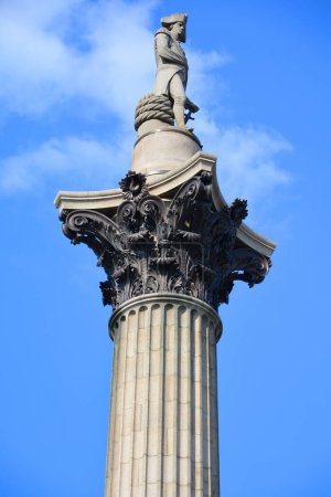 Photo for LONDON UNITED KINGDOM 06 19 2023: Nelson's Column is a monument in Trafalgar Square in the City of Westminster, Central London, built to commemorate Vice-Admiral Horatio Nelson's - Royalty Free Image