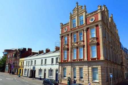 Photo for CARDIFF WALES UNITED KINGDOM 06 17 2023: Architecture Victorian building in red brick - Royalty Free Image