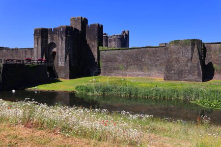 Photo for Scenic shot of ancient Caerphilly Castle in Wales, UK - Royalty Free Image