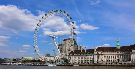 Photo for LONDON UNITED KINGDOM - 06 19 2023: London Eye, or the Millennium Wheel, is a cantilevered observation wheel on the South Bank of the River Thames in London. - Royalty Free Image