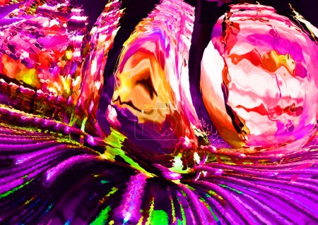 Foto de Fondo abstracto con patrón colorido, fondo fractal abstracto con un efecto brillante - Imagen libre de derechos