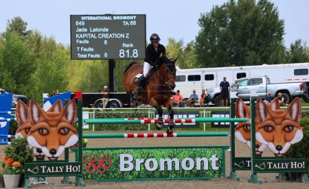 Photo for BROMONT QUEBEC CANADA 08 06 2023: International Bromont. International Bromont events, the only show jumping event of international caliber in Quebec. - Royalty Free Image