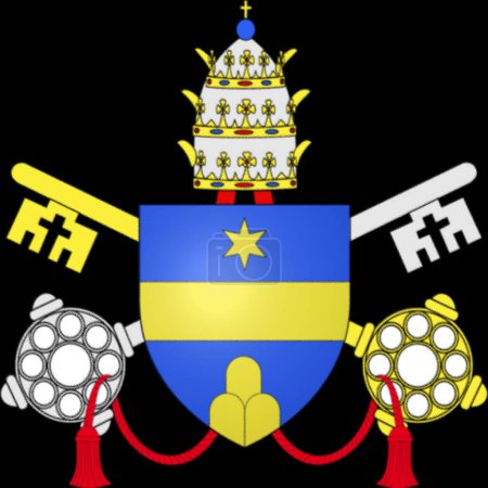 Photo for Coat of arms of the Pope Clement XI, born Giovanni Francesco Albani, was Pope from 23 November 1700 to his death in 172 - Royalty Free Image