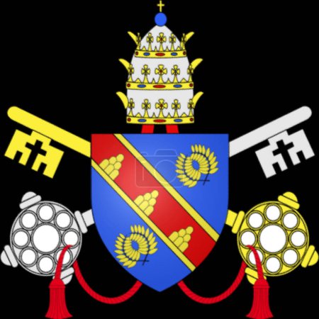 Foto de Escudo de armas. Papa Julio III, nacido Giovanni Maria Ciocchi del Monte - Imagen libre de derechos