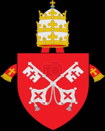 Photo for Coat of arms. Pope Nicholas V, born Tommaso Parentucelli - Royalty Free Image