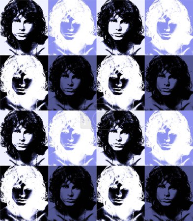 Foto de CIRCA 1970: Pop art James Douglas Morrison (Jim Morrison) fue un cantautor y poeta estadounidense que fue el vocalista principal de la banda de rock The Doors.. - Imagen libre de derechos