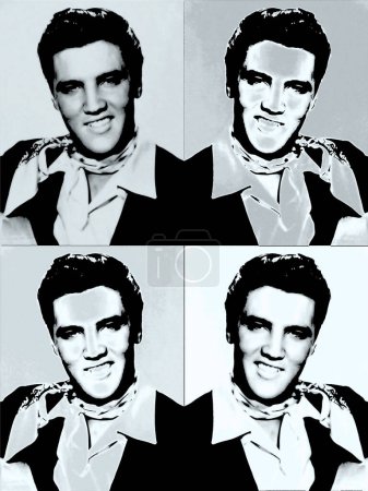 Téléchargez les photos : CIRCA 1965 : Pop art d'Elvis Presley est un chanteur et acteur américain. Connue sous le nom de "Roi du Rock and Roll" l'une des figures culturelles les plus importantes du XXe siècle - en image libre de droit