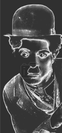 Téléchargez les photos : CIRCA 1920 : Pop art de Charlie Chaplin est un acteur, réalisateur et compositeur de bande dessinée anglais qui est devenu célèbre à l'ère du film muet. - en image libre de droit