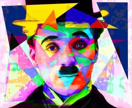 Foto de CIRCA 1920: Pop art of Charlie Chaplin fue un actor cómico, cineasta y compositor inglés que saltó a la fama en la era del cine mudo.. - Imagen libre de derechos